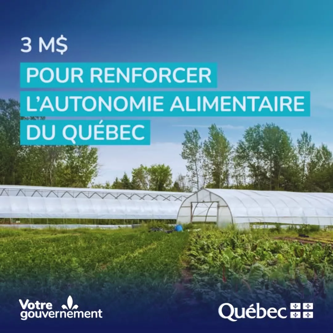 3 M pour renforcer lautonomie alimentaire du Quebec 1